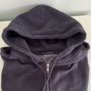 Brandy Melville Navy Full Zip Hoodie Sweatshirt